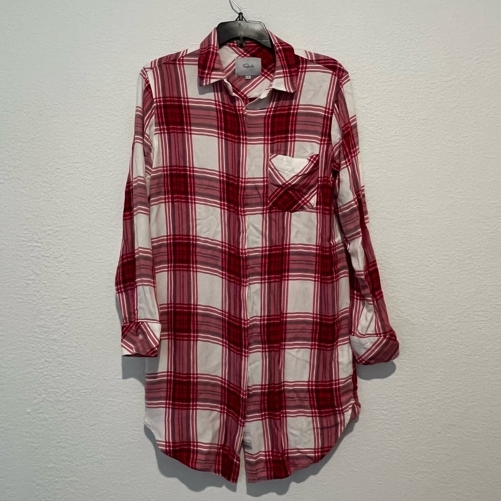 Rails Button Down Shirt In Raspberry & White Size… - image 3